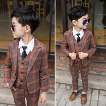 Boy suits suit handsome Inlan host Costume Children West Suit Boy Korean Version Small Flower Boy Gown spring and autumn
