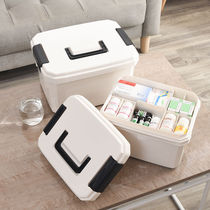 Medicine box Household double-layer portable first aid medicine box Family medical box Medicine storage box Childrens medicine box