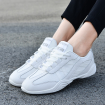 Leather aerobics shoes breathable leisure shoes men student gymnastics test sports cheerleader