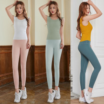 2021 net celebrity gym sports suit womens summer fashion morning running quick-drying clothes trousers yoga clothes two-piece set