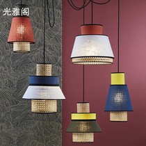 Modern simple rattan chandelier restaurant homestay bar hot pot restaurant creative personality chandelier tatami Japanese light fixtures