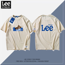 Lee Strexy Tide Cards Joint Small Bear short sleeve T-shirt male and female with a 2022 summer pure cotton sommered shirt