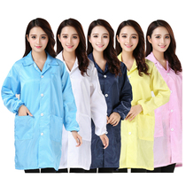 Anti-static coat protective clothing dust-free clothing striped blue electrostatic clothing with Cap White coat dust-proof overalls