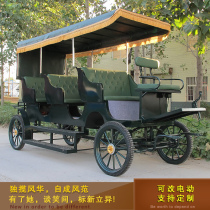 European style retro inflatable wheel sightseeing carriage tourist reception scenic spot exhibition carriage wedding photography carriage