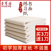 Rongbaozhai calligraphy and painting practice Xuan Zi Xuan Chinese painting special paper brush calligraphy paper beginners familiar Xuan half-cooked art students woolen paper wholesale 100 pieces of rice paper Calligraphy Special paper