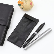 Skin texture sheepskin double-set pen set leather pen set pen pen two pen pens storage