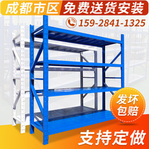 Sichuan Warehousing Shelf Warehouse Household Multilayer Shelving Multifunction Show Shelf Light Medium Heavy Iron Racks