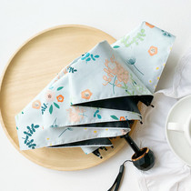 Net Red Cute Sun Umbrella Sunny and rainy Sunshade Anti-UV Women Black Gel Mini Small And Convenient Sunscreen Umbrella