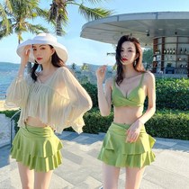 Swimsuit female split swimsuit sexy belly covering slim split super immortal three-piece set student Korean bikini swimsuit