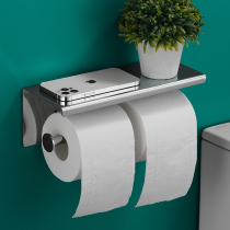 Toilet roll paper holder stainless steel tissue box bathroom shelf non-perforated hotel wall-mounted toilet hand rack