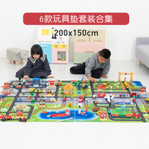 Childrens toy car city traffic scene carpet mouse pad road track parking game climbing pad