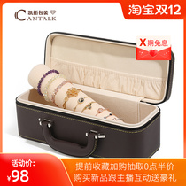 (Double 11) High-grade hand string box leather jewelry jewelry suitcase Wenplay Buddha bead bracelet storage box display box