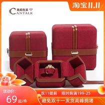 Bracelet box high-end watch necklace box European style ring box gift new round corner double open buckle jewelry box gift box