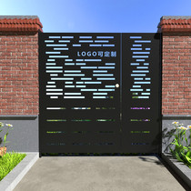 Iron large and small door courtyard door Country Gate Villa gate iron wall gate galvanized double open anti-rust open door