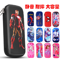 Cartoon pencil bag boy primary school student Oyit Erman stationery box Iron Man large capacity Spider-man pencil box female