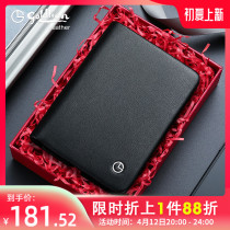 Ginley Comes Wallet Man Genuine Leather Short thin Calf Leather Leather Clip Multifunction Soft Leather Men Money Clip