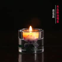 Crystal ghee lamp base lotus heart warp Buddha front for lamp plum crisp oil grain candle holder Buddhist supplies