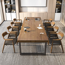 Solid wood conference table long table simple modern long table loft home negotiation table and chair combination computer office table