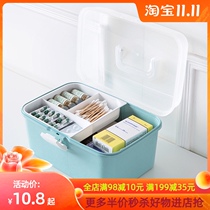 Double-layer medicine box household medicine box drug storage box doctors box large first aid box drug storage box