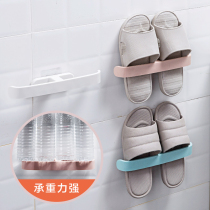 Home bathroom Slipper rack toilet load-bearing non-perforated shoes drain toilet wall storage rack j