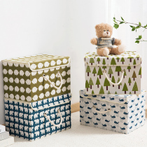 Cotton and linen folding storage box Household cartoon toy storage box Fabric covered clothing finishing box Clothes storage box