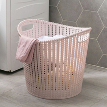 Household hollow plastic dirty clothes basket bathroom large laundry basket toy clothing storage basket J