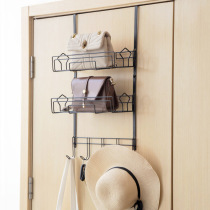 Household door back hook hole-free wall hanging basket Bedroom door pylons Storage and finishing shelves Coat hooks
