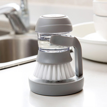 Add liquid washing pot brush artifact Kitchen supplies stove cleaning brush Household bristle cleaning brush with a small brush for washing the pot