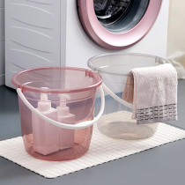 Home Transparent Bucket Hand Plastic Large Number Student Dormitory Thickened Water Storage Barrel Large Capacity Bathing Laundry Barrel