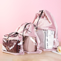 Transparent visual bag dust bag new color flannel storage bag fully enclosed fabric large drawstring bag finishing bag