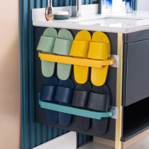 Home bathroom toilet non-perforated Slipper rack rack toilet slippers storage artifact wall drain rack J