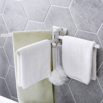  Seamless sticker rotating towel rack Kitchen rag rack Bathroom punch-free towel bar Towel rack