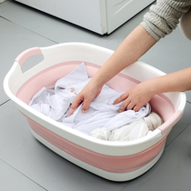 Extra large foldable laundry basin multifunctional childrens bath basin household foot basin rectangular plastic basin