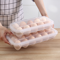 Kitchen refrigerator egg storage artifact transparent plastic egg fresh-keeping basket rectangular with lid J
