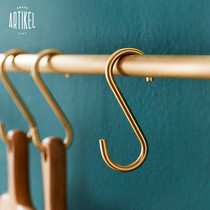 Artikel Nordic Brass S Hooks Vintage Hooks Multi-function Light Luxury Kitchen Accessories Ins Copper Hooks