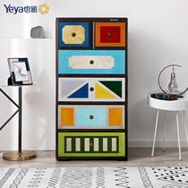 Yeya also elegant storage cabinet plastic drawer type thick finishing locker tasteless baby wardrobe children multi-layer