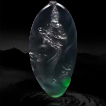 Myanmar natural jade original Jade live room ice Sun green bracelet wool private custom window original stone inlay