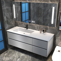 One hand basin cabinet modern simple bathroom cabinet combination toilet wash table bathroom bathroom basin mirror cabinet