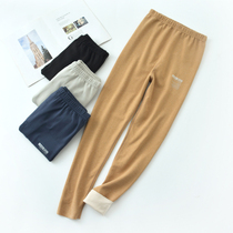 De velvet autumn trousers womens autumn and winter plus velvet wear seamless thin velvet warm pants mens self-heating double-sided velvet pants leggings