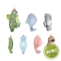 2 pieces]Garden party cartoon animal whale dinosaur otter resin hook wall decoration hanging clothes