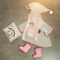 Children Raincoat Girl Nursery School Rain School Cloister Style Baby 2 Rain Cape Boy Rain Proof Rain Shoes Suit