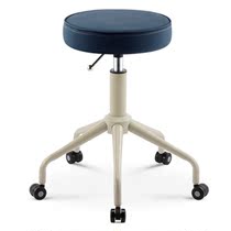 Stool beauty rotating anti-scratch stool Nail art makeup pattern embroidery Barber shop pulley round seat leather stool