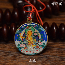 F014 Manjushri Bodhisattva Buddha plate pendant for Buddha car hanging amulet statue chapter Buddha statue pendant Diameter 3.5cm