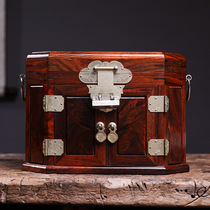 Big red acid branch mahogany treasure box Jewelry box Chinese retro antique classical storage box Wedding gift box