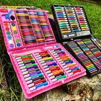 Children rushing to play 150 sets of childrens brushes collection of primary school students art painting watercolor pen set