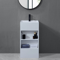 Stone craftsmanship artificial stone column basin integrated washbasin modern simple wash basin rock White