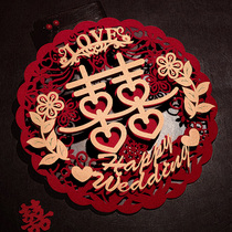 Happy stickers for wedding wedding wedding room layout door stickers wedding decoration three-dimensional double happy word stickers wedding supplies