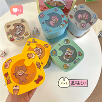 Japanese-style simple fruit preservation box storage box Refrigerator Microwave oven can be heated portable lunch box Bento box with lid