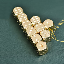 Monochi Home Pure Brass Dice Artisanal Polished Solid Bar KTV Creative Table Game Mahjong Metal Color