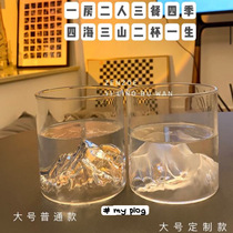 Private * Satin glass Mt. Fuji Master Guanshan Cup * High borosilicate water Cup heat-resistant teacup whiskey wine glass